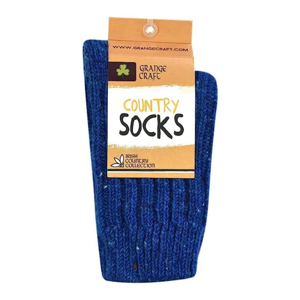 Irish Country Men's Wool Socks - Blue