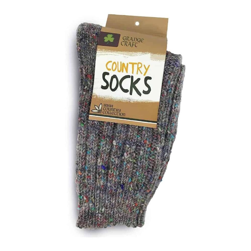 Irish Country Socks - Wool Socks for Men - Gray