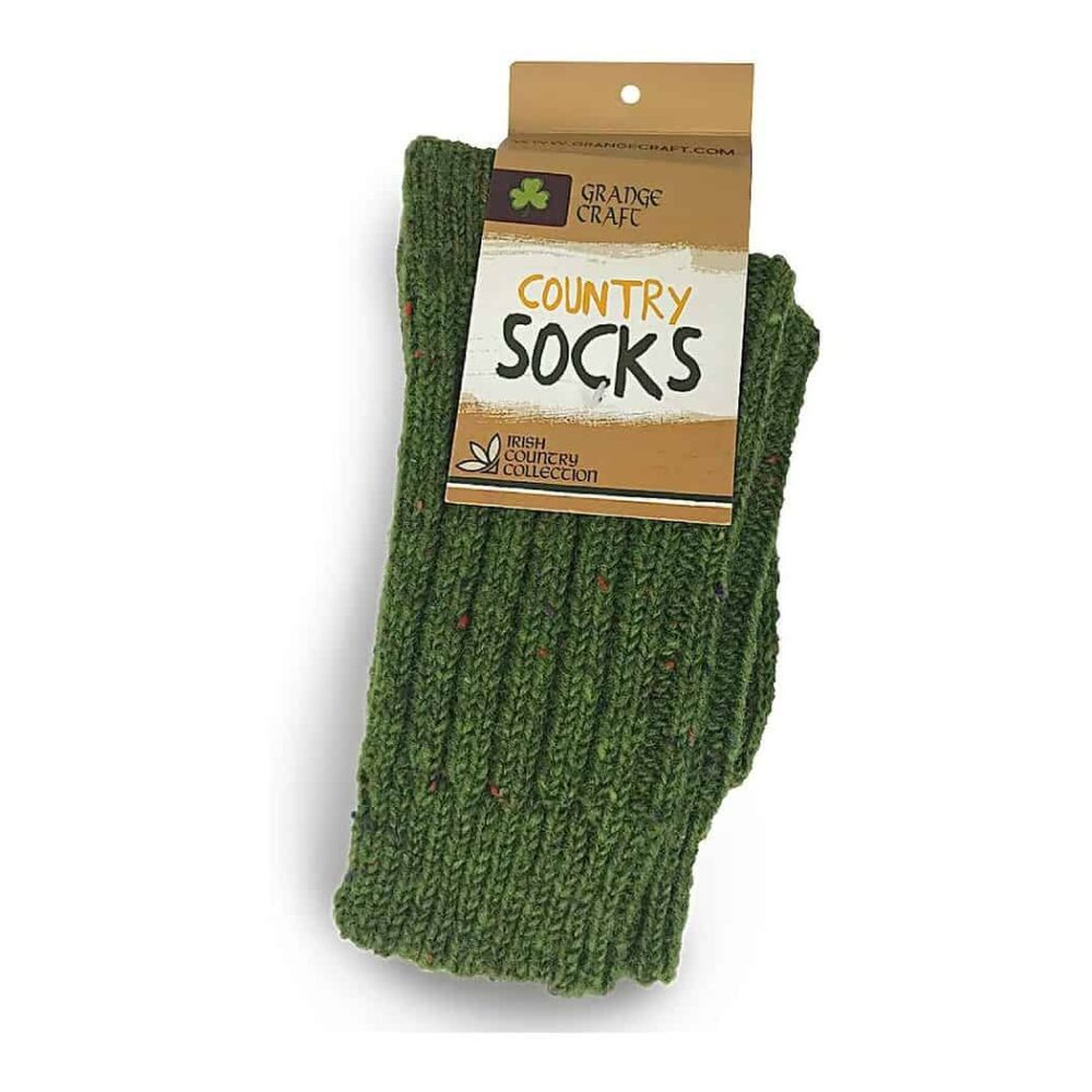 Irish Country Men's Wool Socks - Green