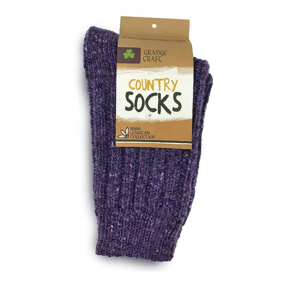 Irish Country Men's Wool Socks - Purple