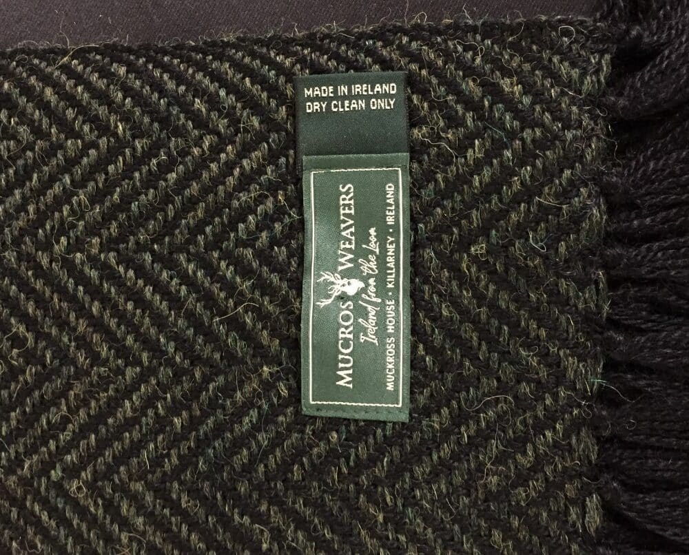 Super Soft Donegal Men's Herringbone Scarf - Dark Green
