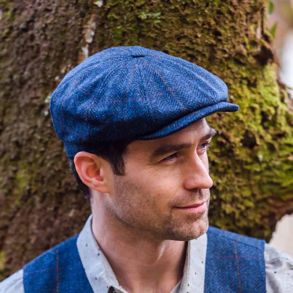 Irish Tweed Vintage Golf Cap - Blue