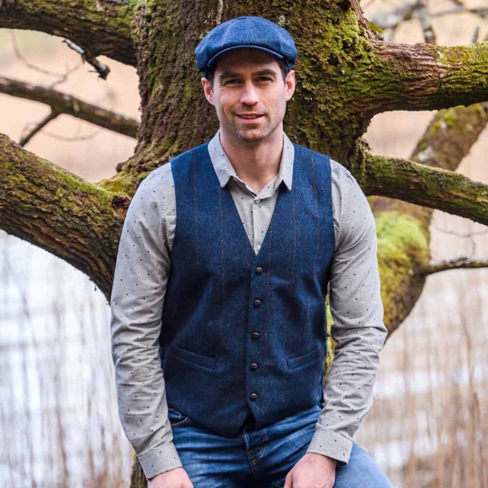Irish Tweed Vintage Golf Cap - Blue