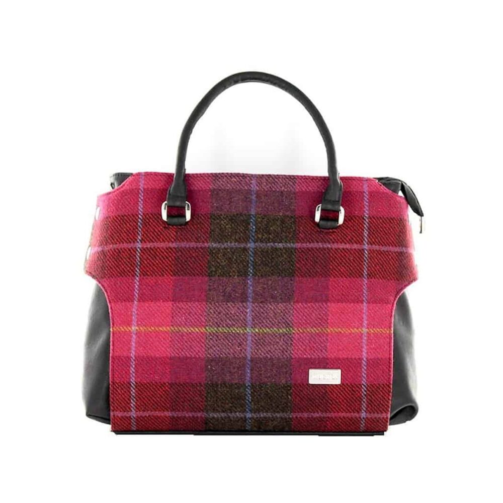 Irish Tweed Emily Handbag - Pink Check