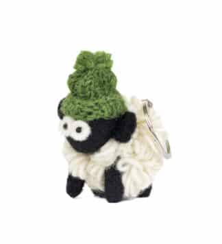 Mountain Sheep Key Chain - Green Bobble Beanie