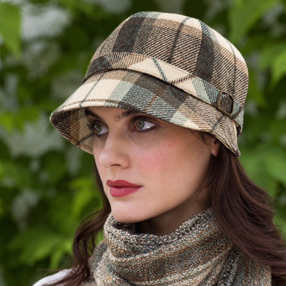 Irish Tweed Flapper For Women – Cream, Brown, Sage