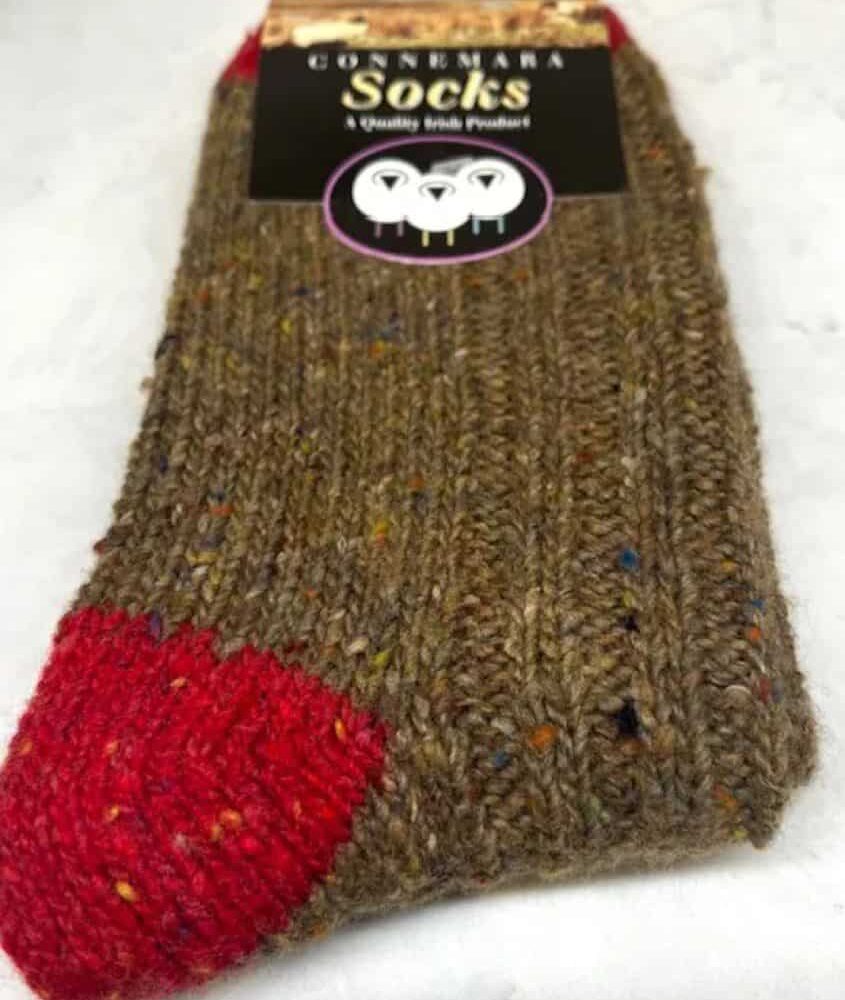 Men's Connemara Fleck Socks - Brown and Red
