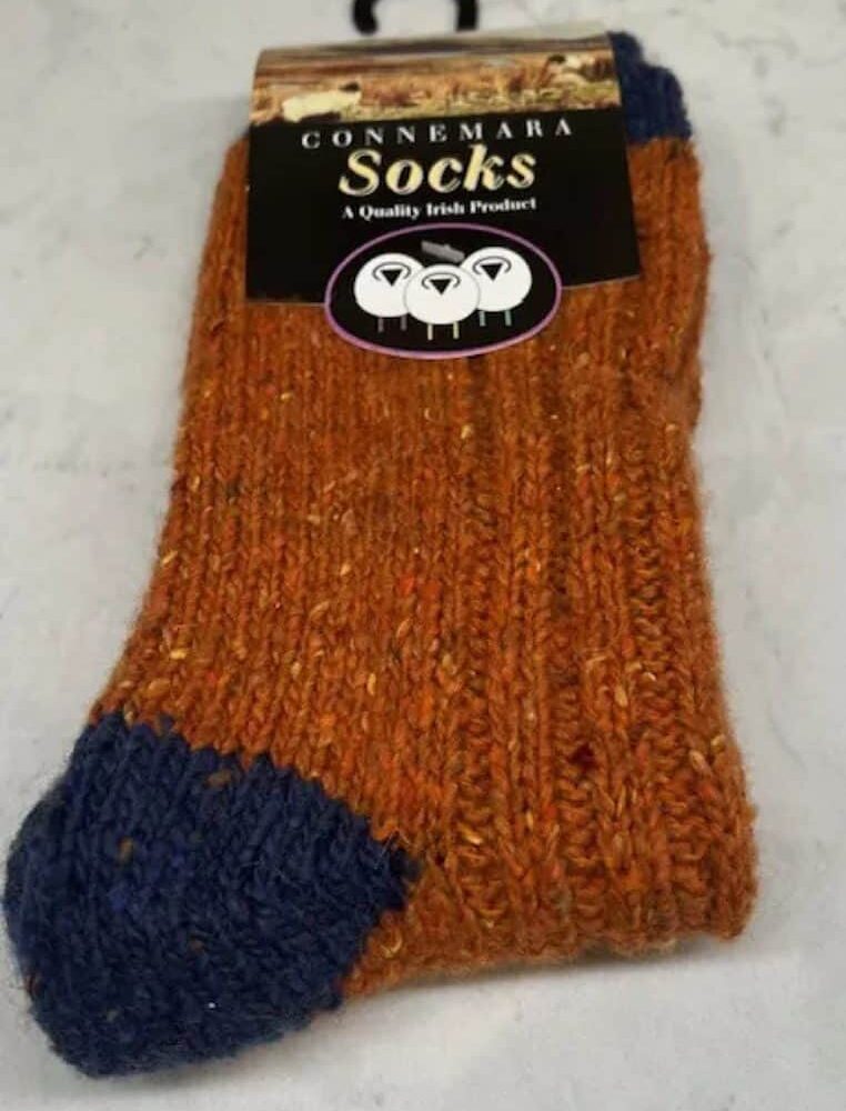 Men's Connemara Fleck Socks - Orange and Blue