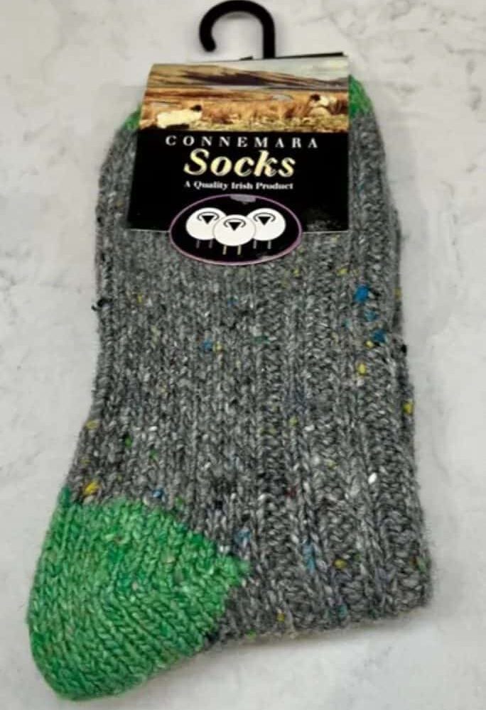 Men's Connemara Fleck Socks - Gray and Green