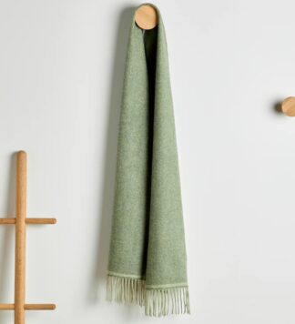 Irish Wool Herringbone Scarf - Green