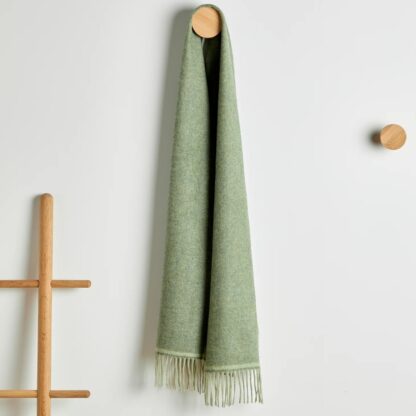 Irish Wool Herringbone Scarf - Green