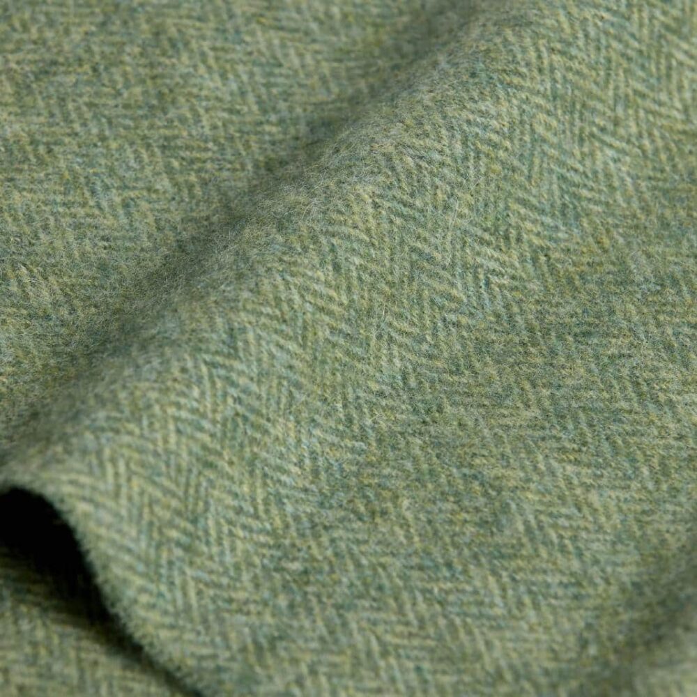 Irish Wool Herringbone Scarf - Green