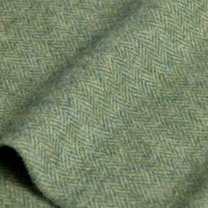 Irish Wool Herringbone Scarf - Green - Image 4