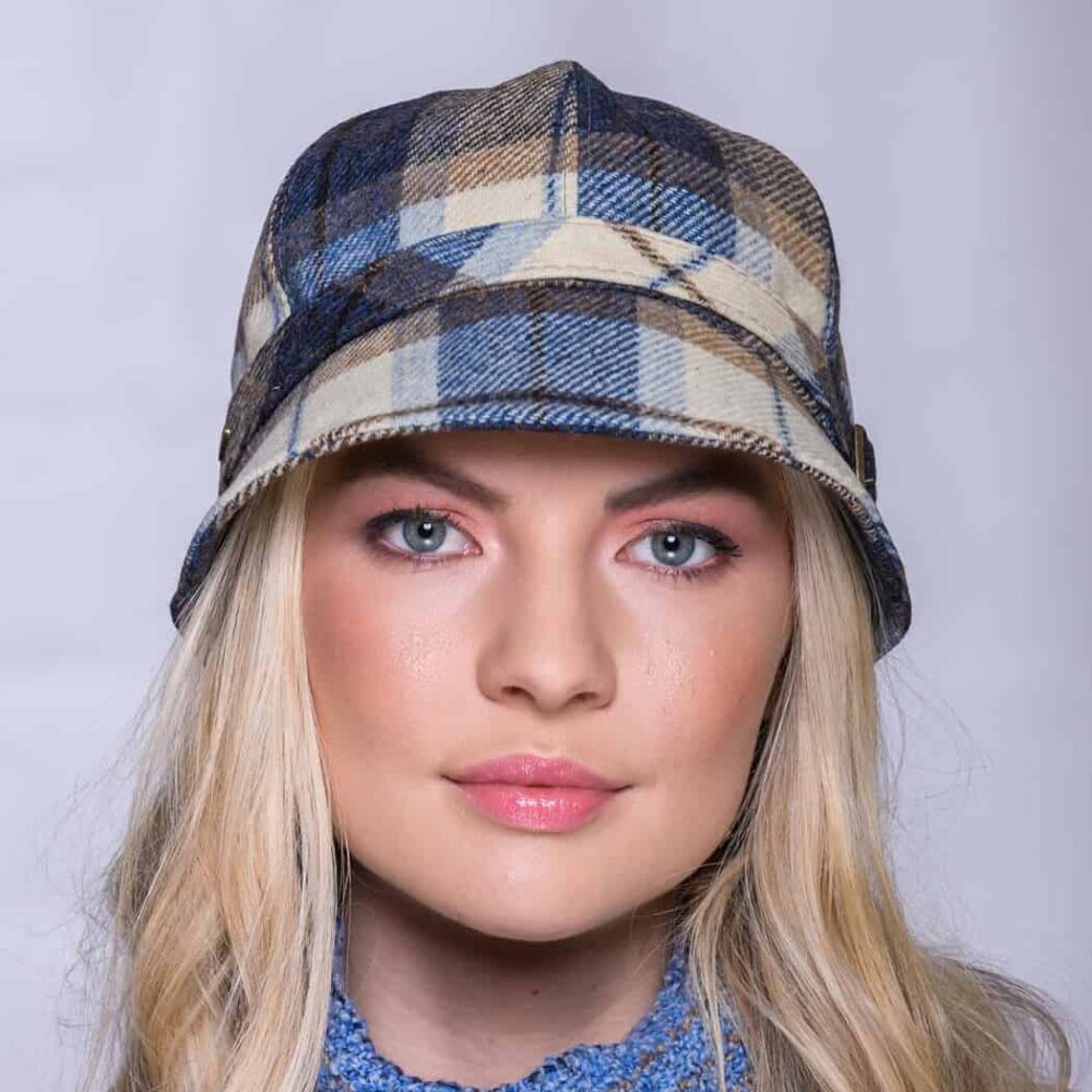 Irish Tweed Flapper For Women - Blue Plaid