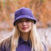 Irish Tweed Flapper For Women - Purple Herringbone