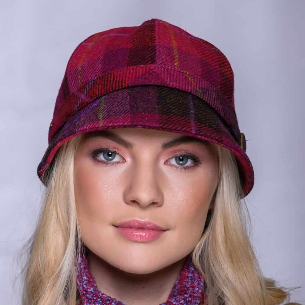 Ladies Three Button Poncho | Flapper Combo - Red Plaid