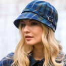 Irish Tweed Flapper Hat - Blue/Yellow/ Green Check