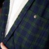Flannel Fleece Lined Shirt - Green And Navy Tartan - Image 4