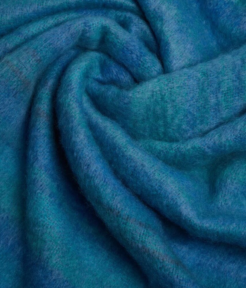 Wild Atlantic Way Mohair Throw - Ocean Blue