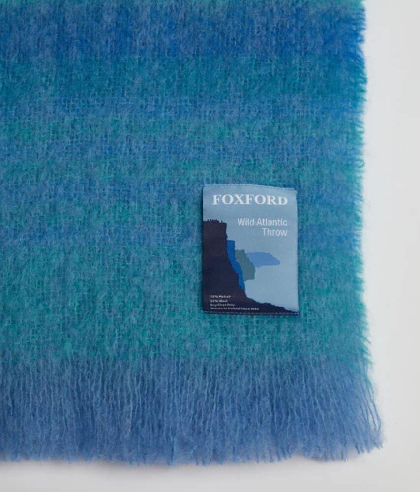 Wild Atlantic Way Mohair Throw - Ocean Blue