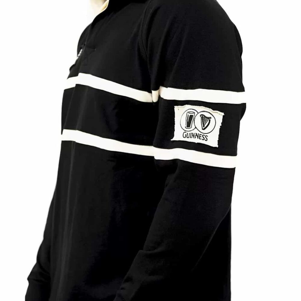 Guinness Traditional Rugby Jersey - Black and Tan