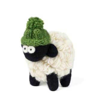 Knit Bit Irish Sheep Collectable - Green Bobble Beanie
