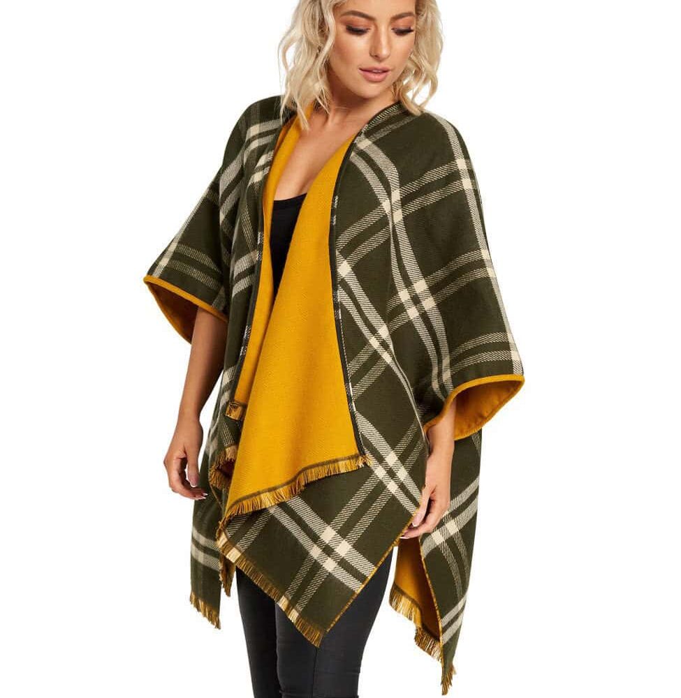 Kitty Kiernan Cape - Yellow And Olive