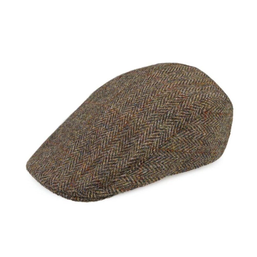 Traditional Irish Touring Cap - Country Green Herringbone