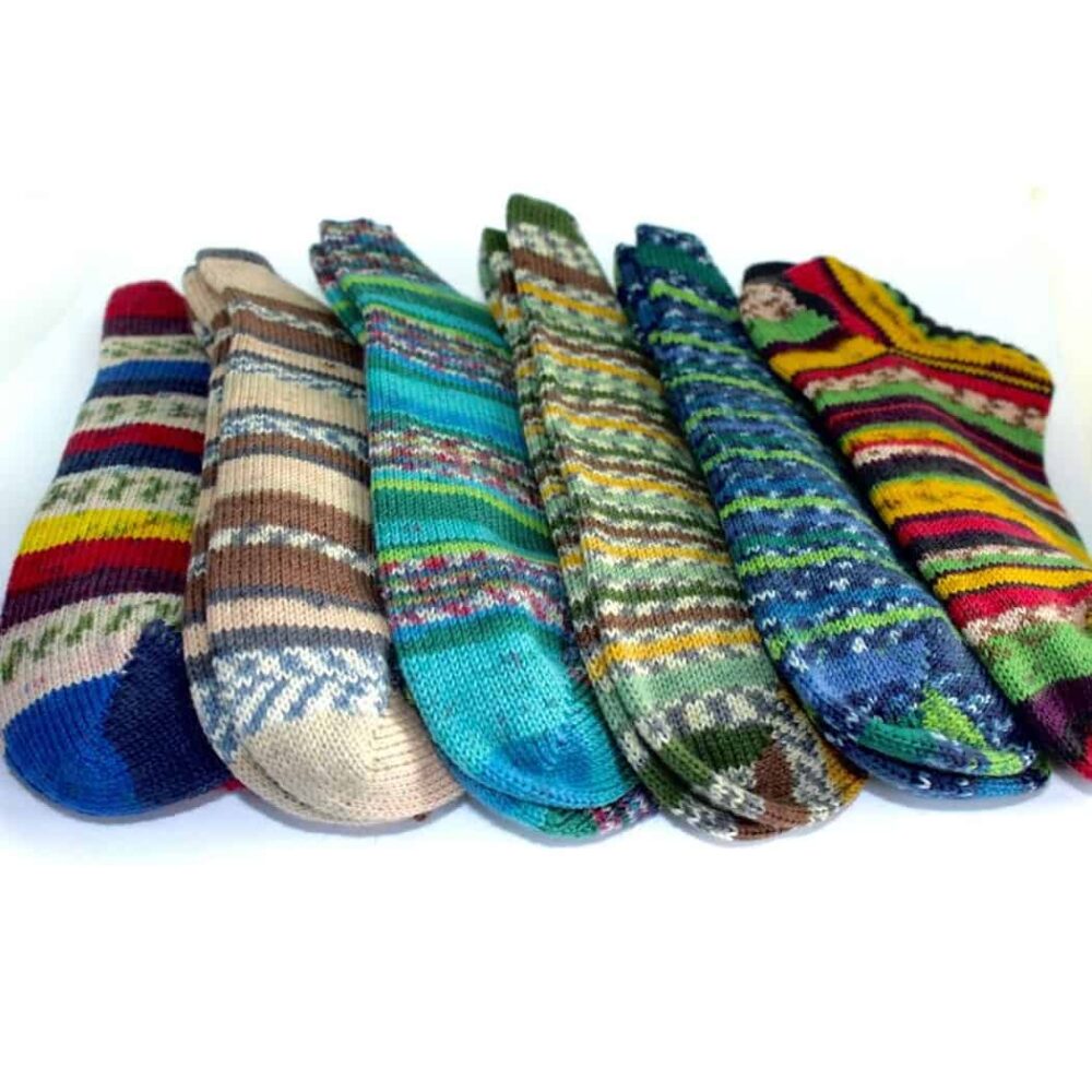 Fair Isle Socks For Men - Pasture Blue