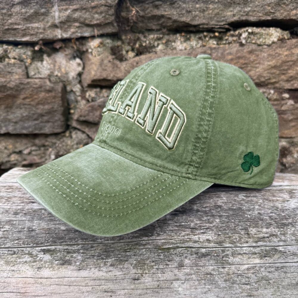 Irish Army Green Baseball Cap. Adjustable strap.