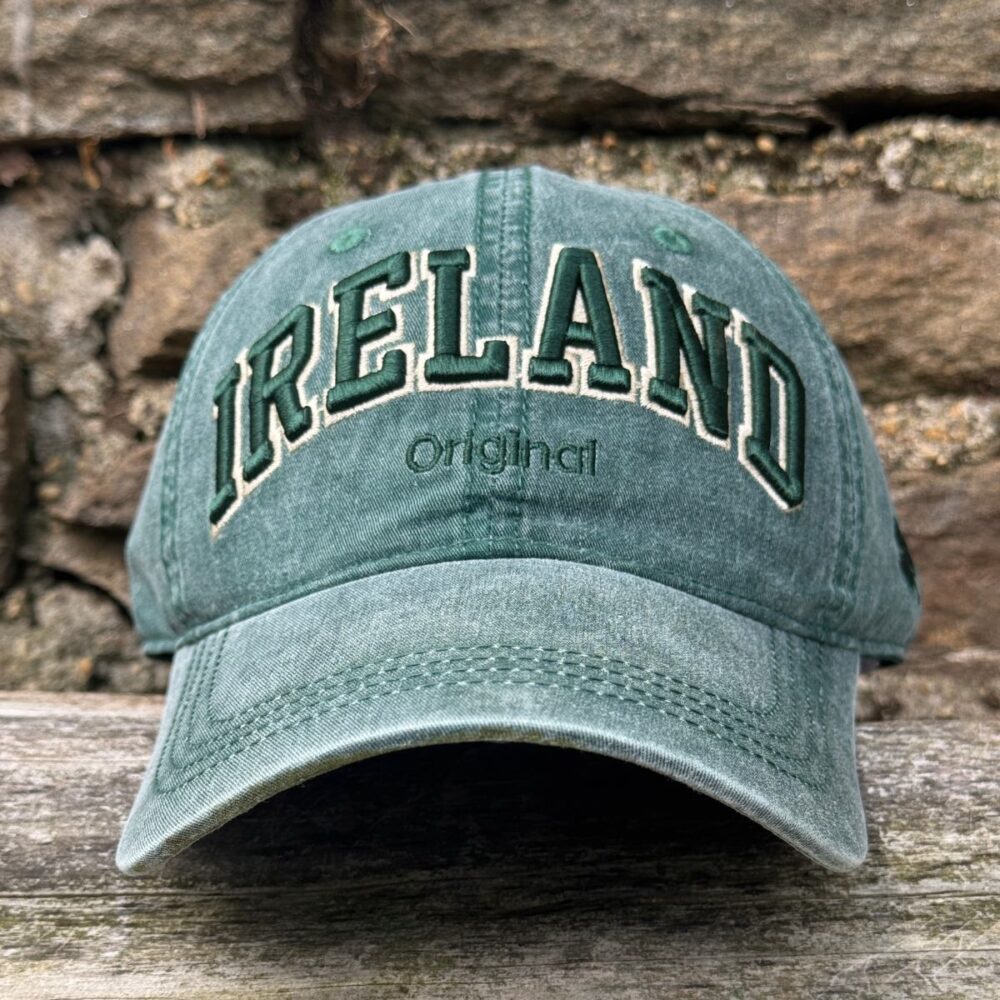 Irish Baseball Cap with Shamrock - Olive Green
