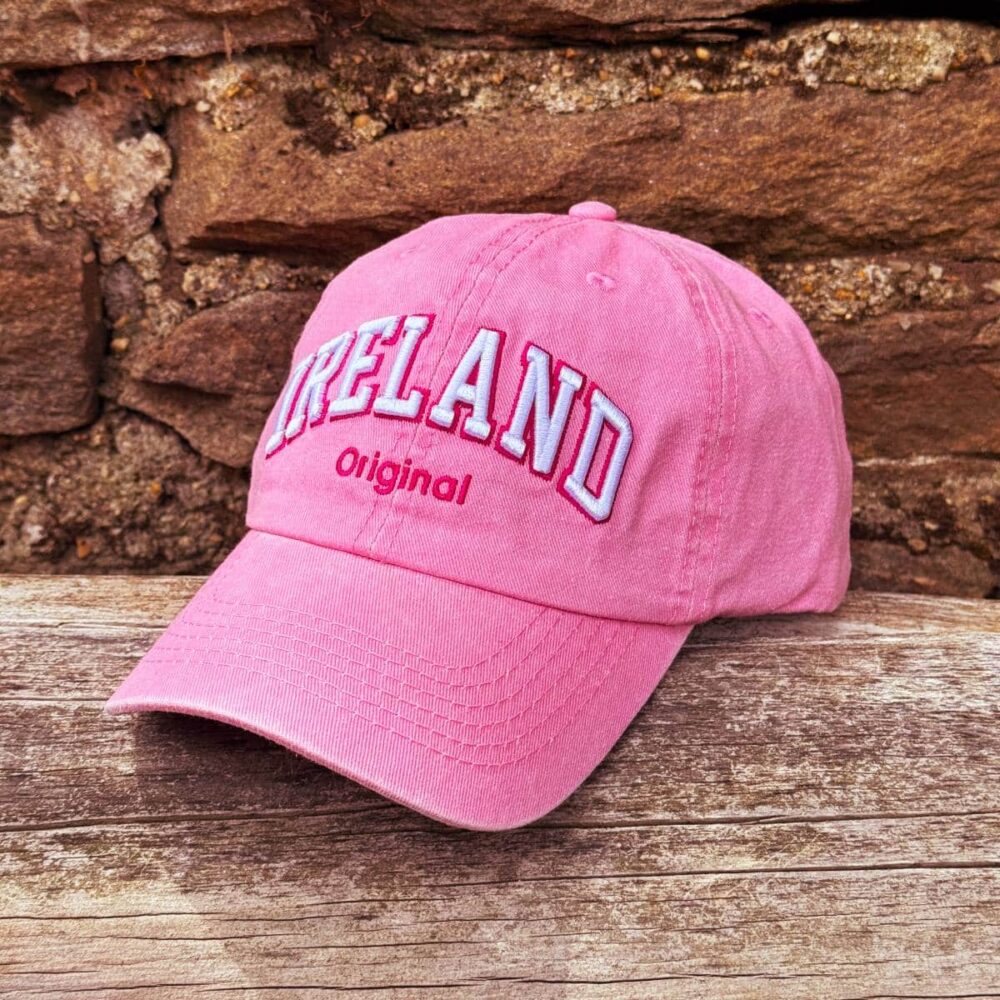 Irish Baseball Cap Pink. Adjustable Strap.