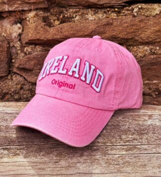 Irish Baseball Cap Pink. Adjustable Strap.