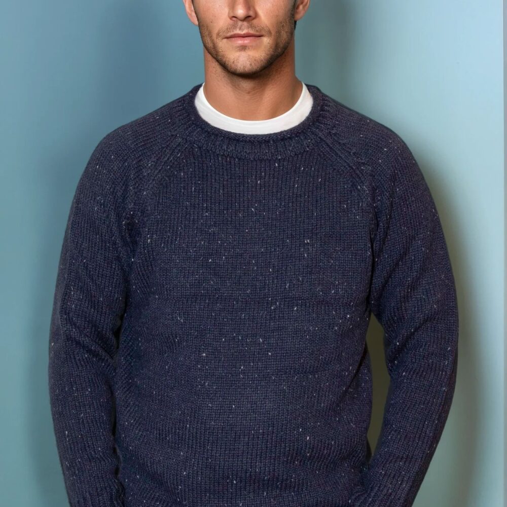 Irish Sweater. Midnight Blue.