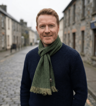 Irish green check plaid scarf.