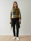Green and Gold Ruana wrap. Irish emblems & symbols.