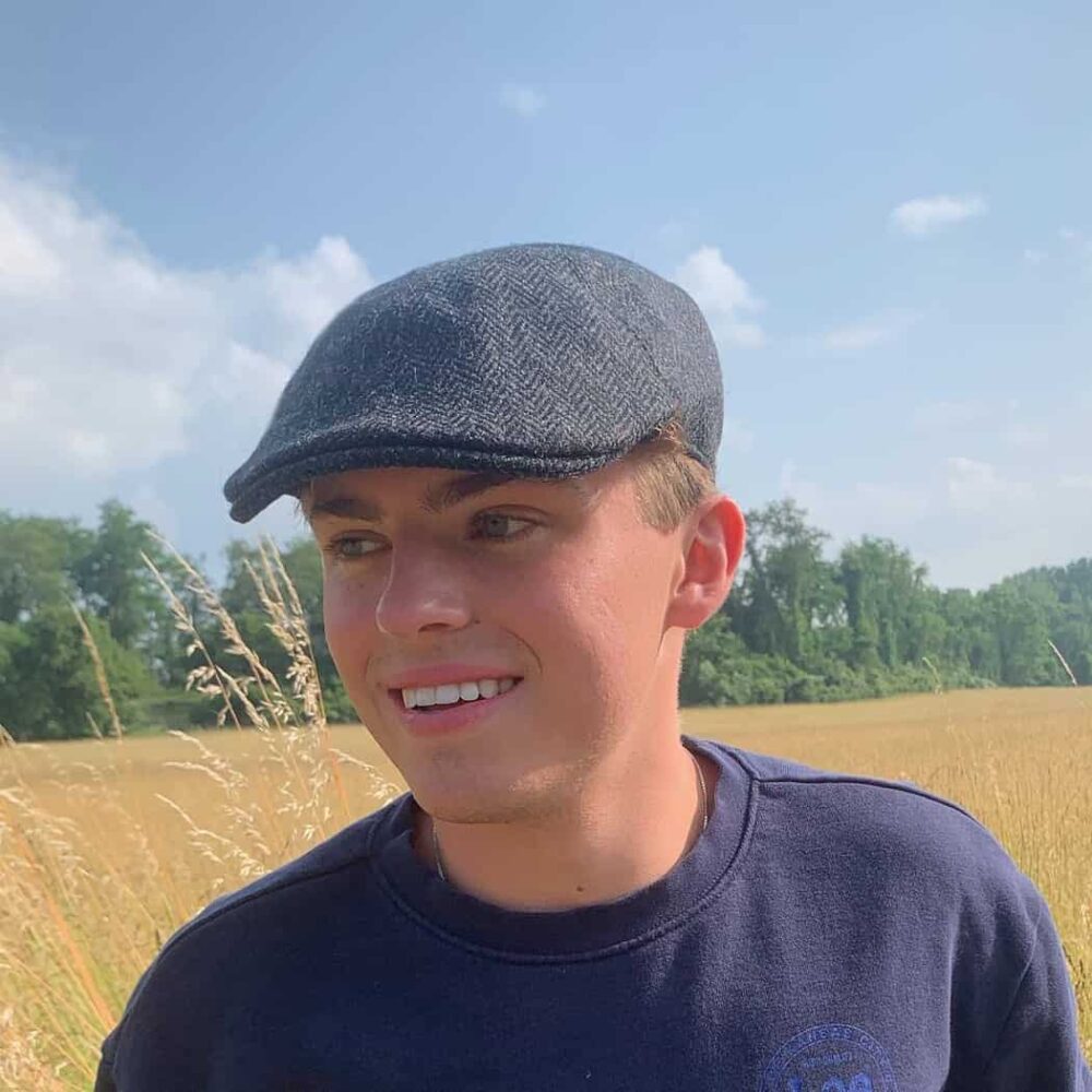 Irish Scally Newsboy Cap - Gray Herringbone