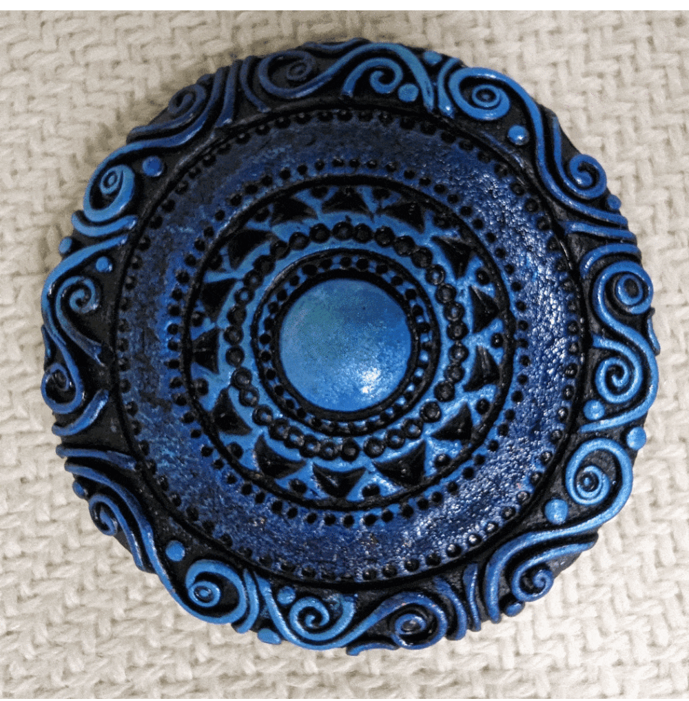Irish Scrollwork Wrap Pin - Blue