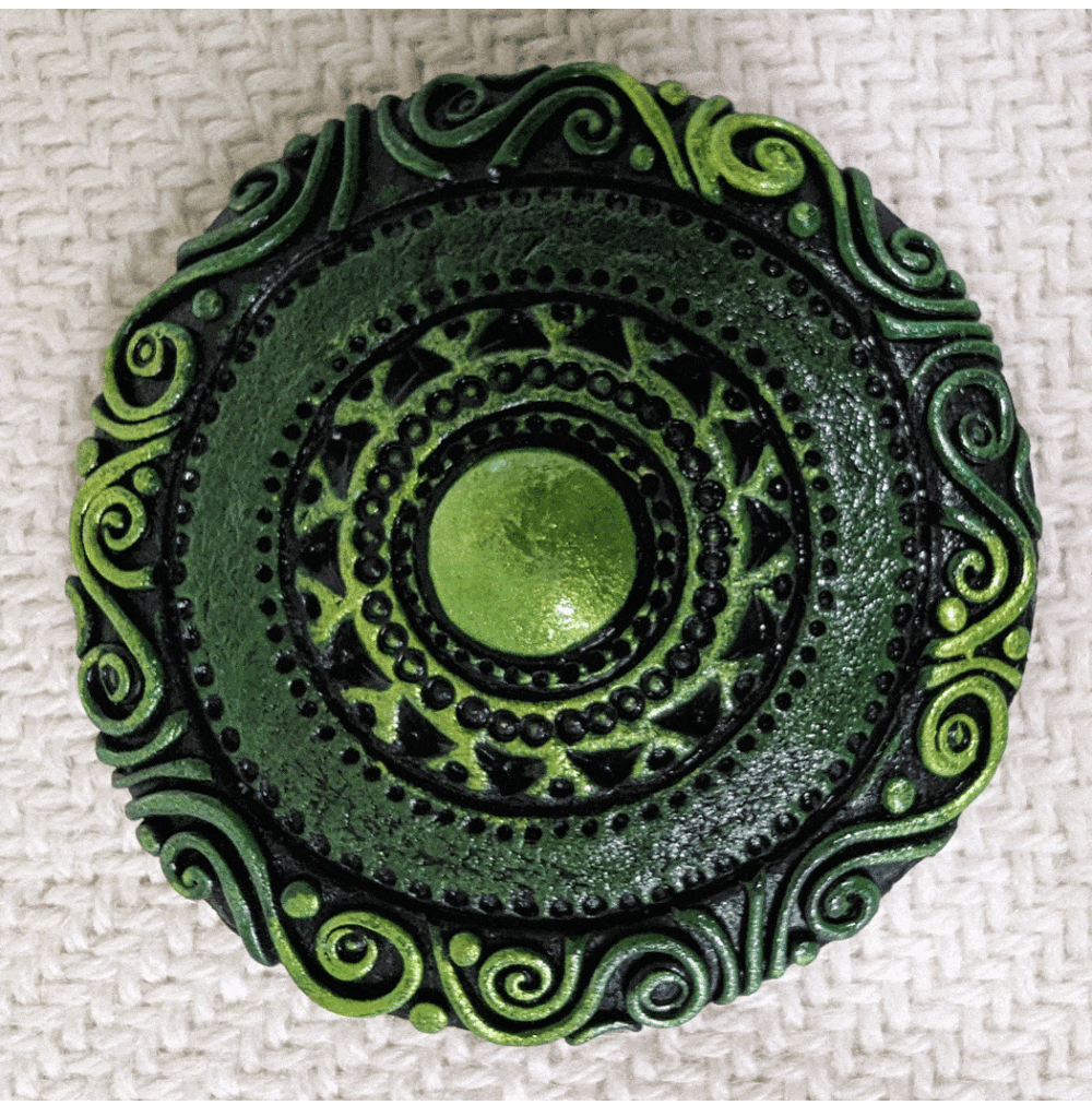 Irish Scrollwork Wrap Pin - Green