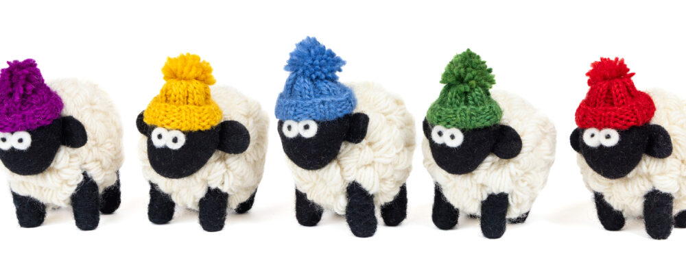 Mountain Sheep Key Chain - Green Bobble Beanie