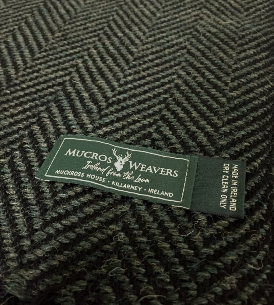 Super Soft Donegal Men's Herringbone Scarf - Dark Green