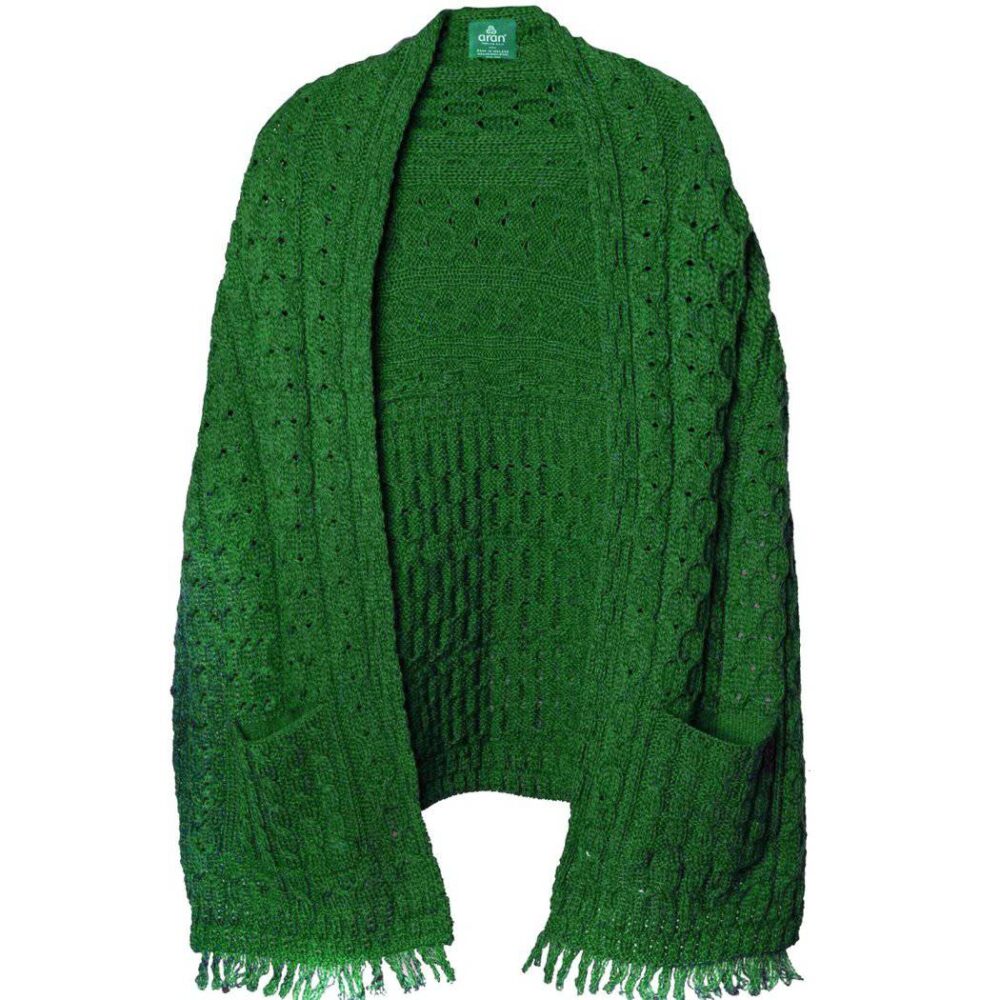 Traditional Irish Wool Wrap - Green