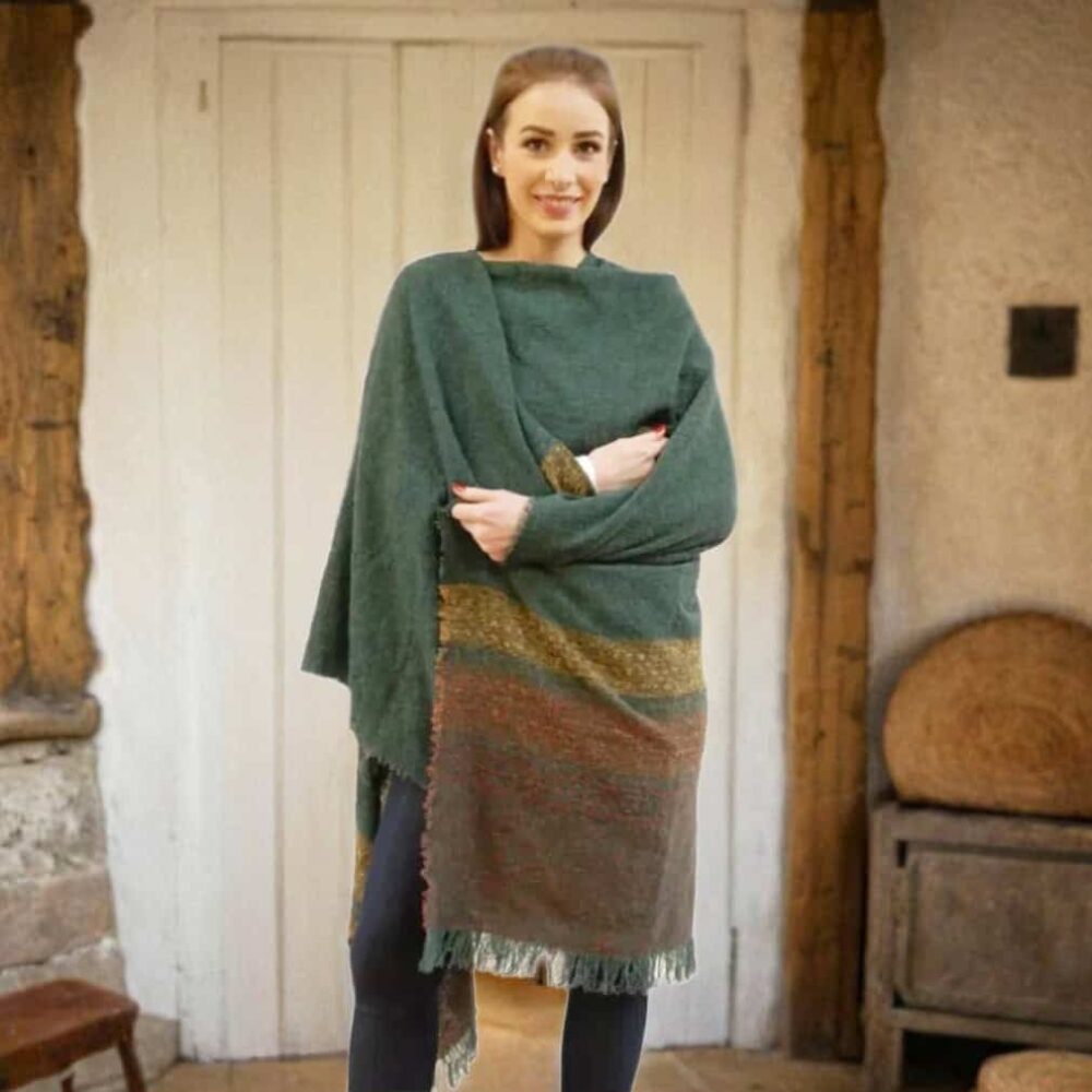 Celtic Ruana Wrap - Mountain Green