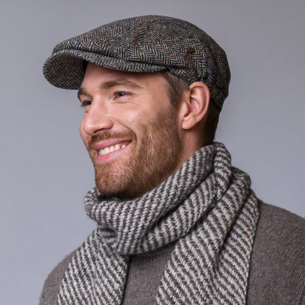 Irish Wool Kerry Cap - Gray Herringbone