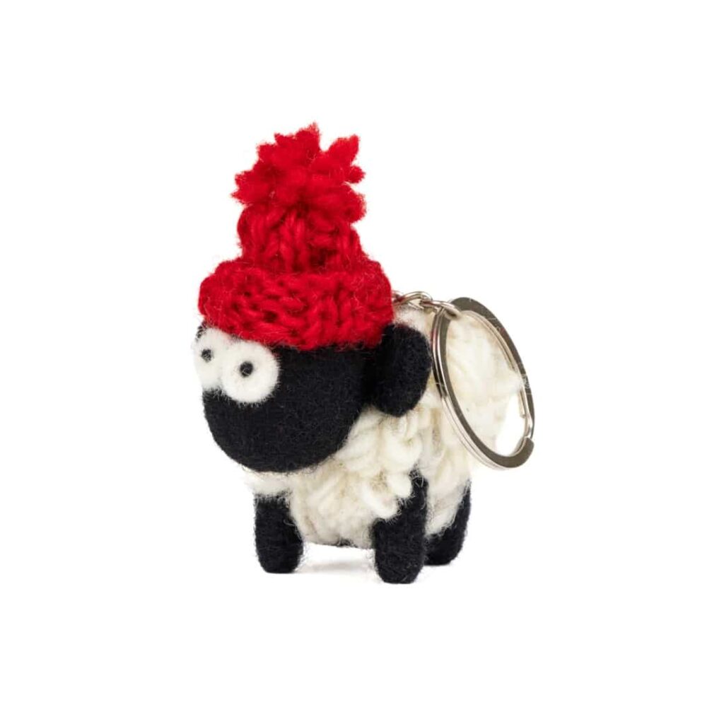 Mountain Sheep Key Chain - Red Bobble