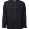 Flannel Fleece Lined Shirt - Green And Navy Tartan - Image 2