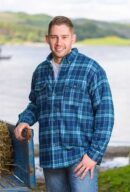 Fleece lined flannel in Blue Check