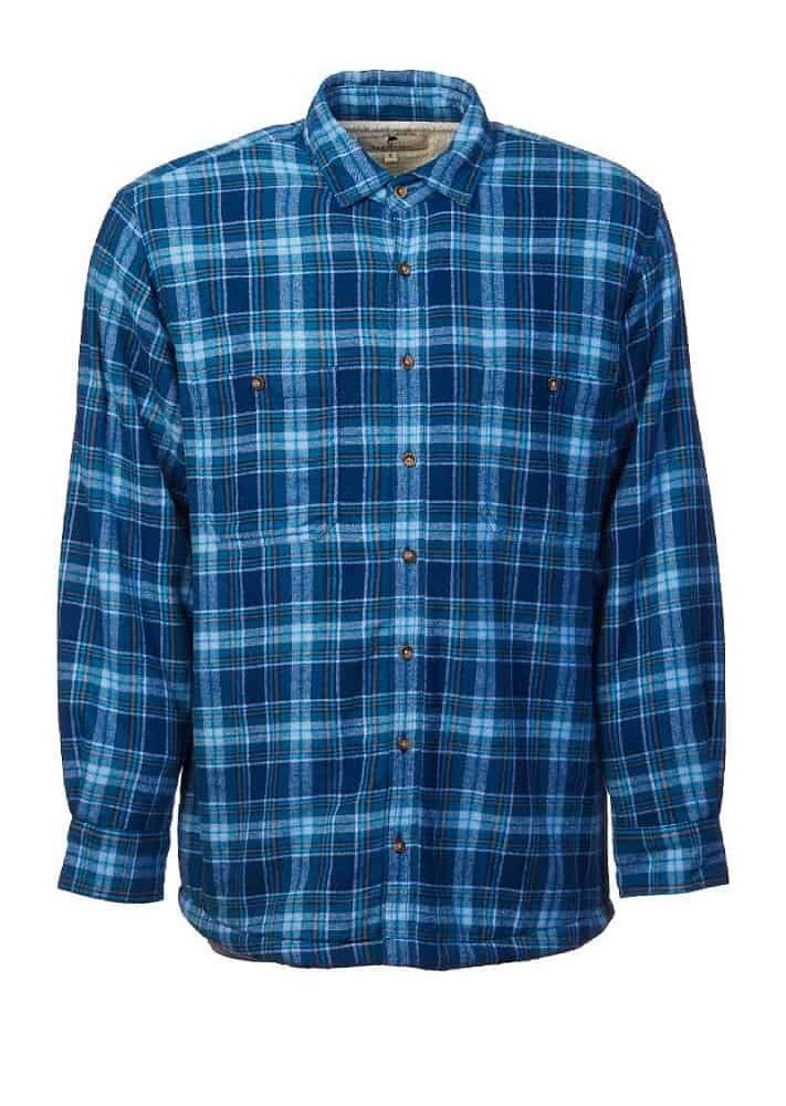 Flannel Fleece Lined Shirt - Navy Blue Check