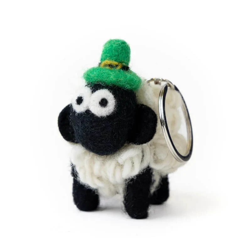 La Ba Ba Irish Sheep Key Chain Collectible - Leprechaun Hat