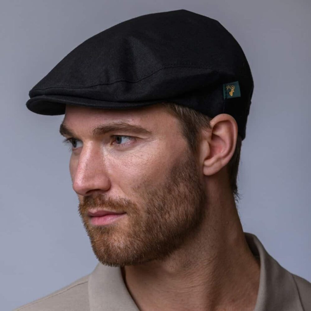 Irish Linen Newsboy Cap | Black